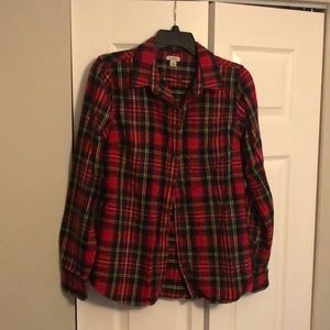 L.L. Bean Red Tartan Flannel Shirt